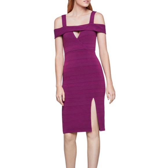 BCBGeneration Dresses & Skirts - BCBGeneration Cold-Shoulder Purple SheathDress